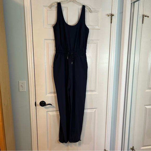 Abercrombie & Fitch Traveler Jumpsuit Navy Blue Sleeveless Stretch Small Tall - Picture 3 of 16